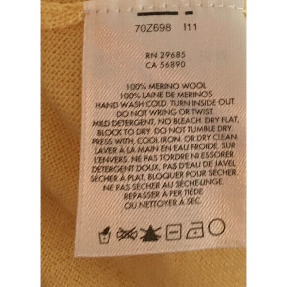 Pendleton Sweater Women's Size Medium Yellow Long Sleeve Merino Turtle Neck - Picture 7 of 7